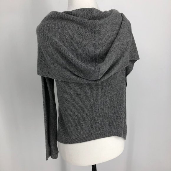 Lululemon Heathered Medium Grey / Slate Cabin Yogi Wrap Reversible, Hooded, ~M - Picture 4 of 16